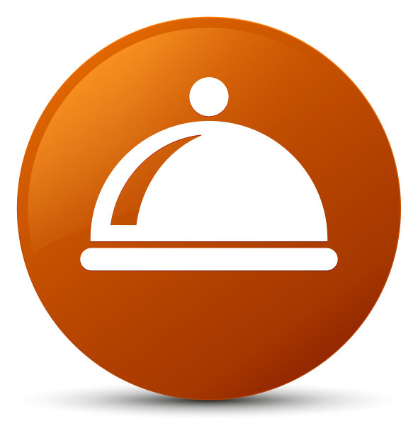 菜盘图标棕色圆形按钮图片下载