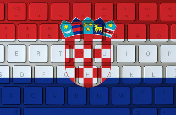 电脑键盘上的克罗地亚国旗图片下载