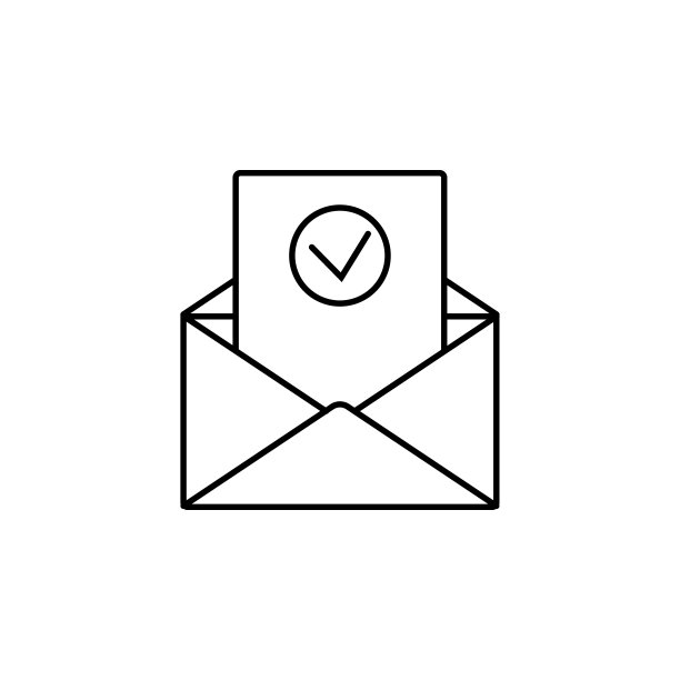 信封中已批准的答案。用于移动概念和Web应用程序的职位面试图标元素。信封中的细线已批准答案可用于Web和移动图片下载