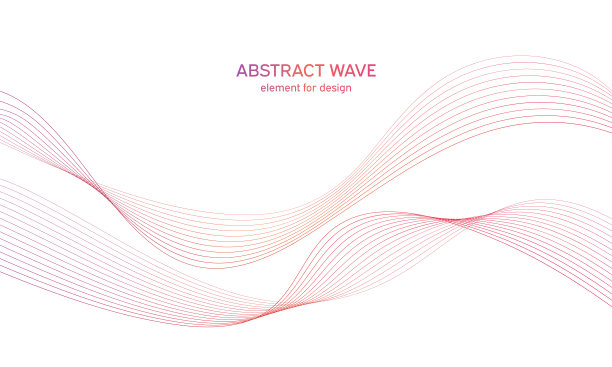 抽象的彩色波浪元素进行设计。数字频率轨道均衡器。程式化的线条艺术背景。矢量插图。使用混合工具创建波浪线。弯曲的波浪线条，光滑的条纹图片下载