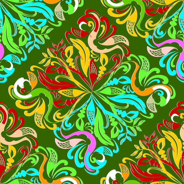 彩色佩斯利无缝图案图片下载