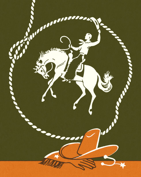 套索和骑马的牛仔图片下载