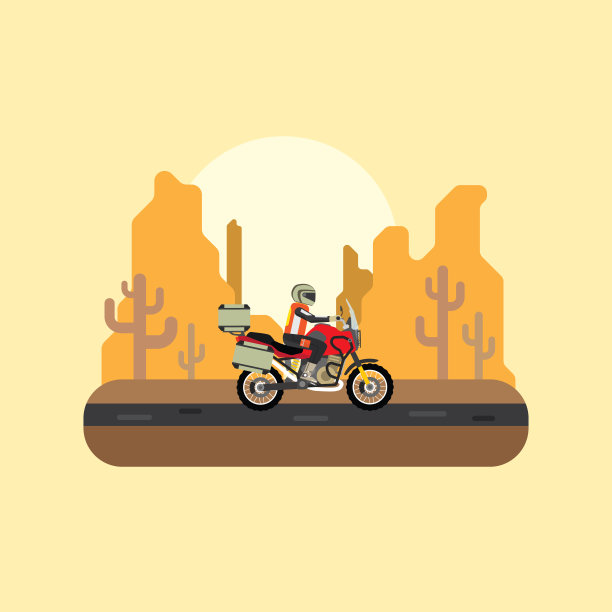 骑车旅行的摩托车图片下载