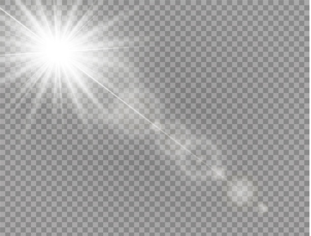 矢量透明阳光特殊镜头光晕光效果。太阳闪图片下载