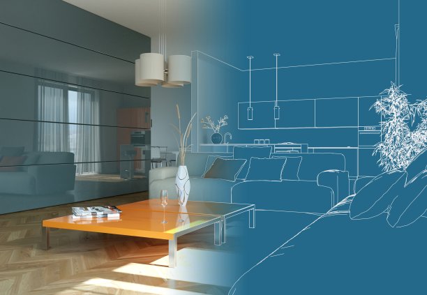 室内设计客厅绘图成照片分级图片下载