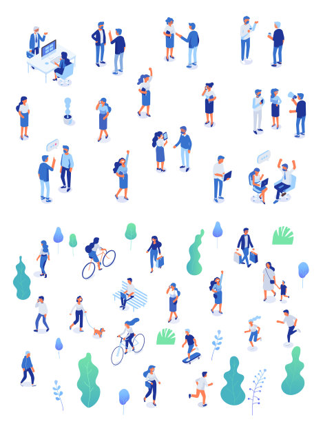 背景等距人物性格。图片下载