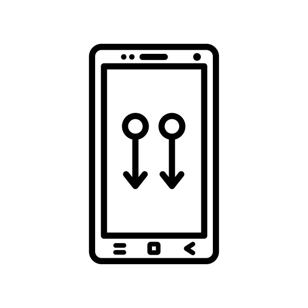 智能手机图标矢量符号，白色背景隔离图片下载