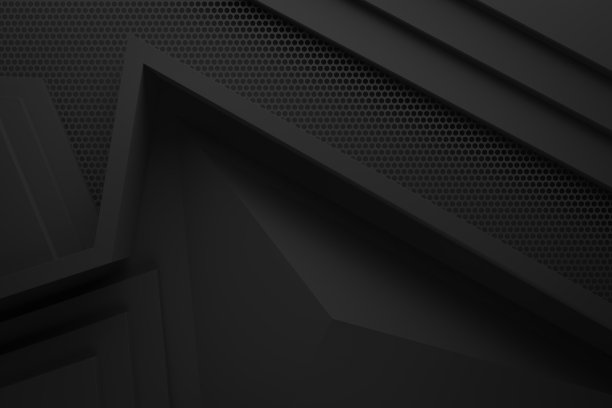 黑色黑色抽象图形形状背景3d插图折纸图案。图片下载