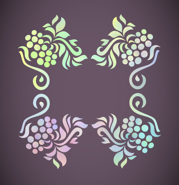 彩粉彩虹装饰。装饰花和漩涡艺术装饰。图片下载