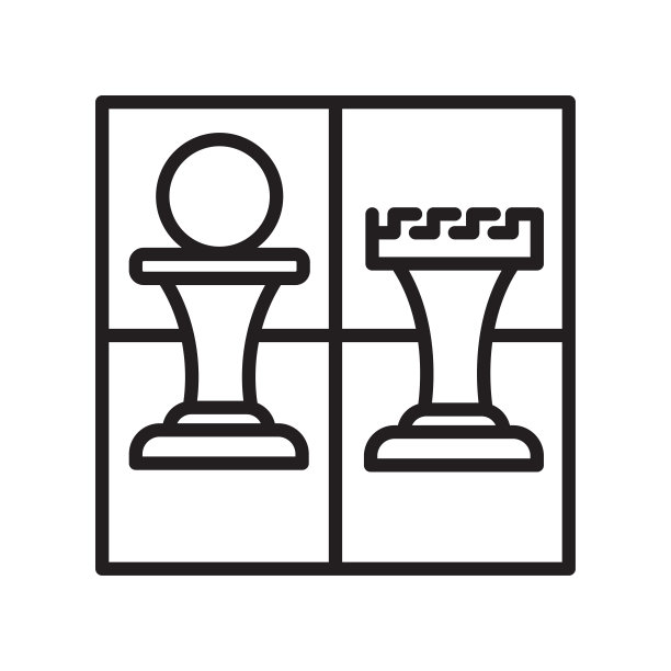 在白色背景上隔离的国际象棋图标矢量符号图片下载