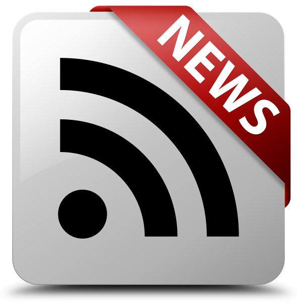 新闻(RSS图标)白方框按钮红丝带在一角图片下载