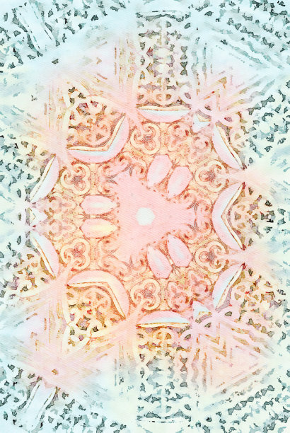 水彩部落曼荼罗插图图片下载