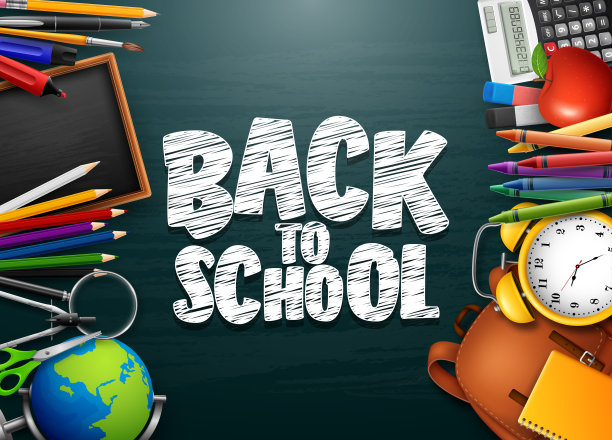 返回学校背景文具和学校用品图片下载