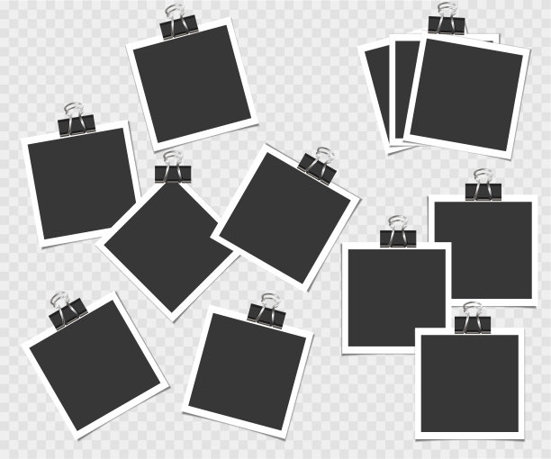 图钉相框收藏。矢量模板为您的时尚照片或图像图片下载