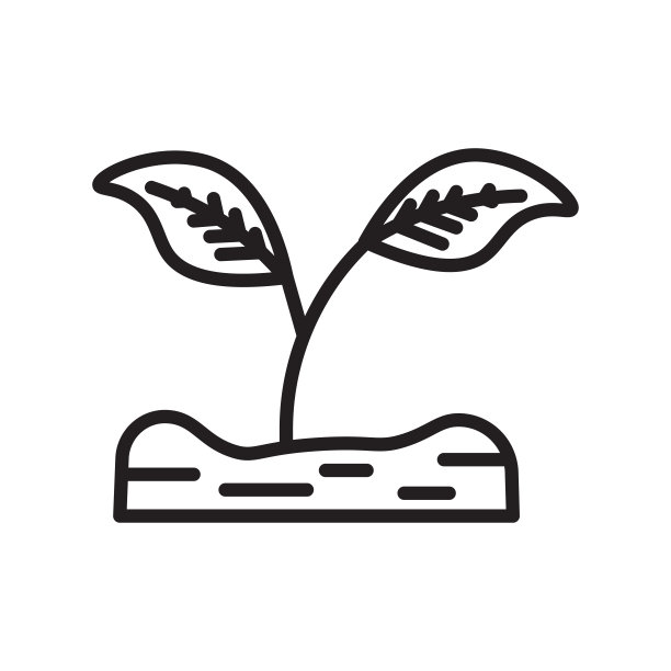 白色背景上的新芽图标矢量符号，新芽logo概念线性符号图片下载