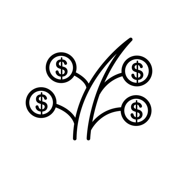 投资图标矢量符号，隔离在白色背景上图片下载