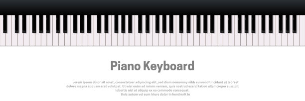 钢琴键盘孤立的白色背景。矢量音乐设计模板。素材图片