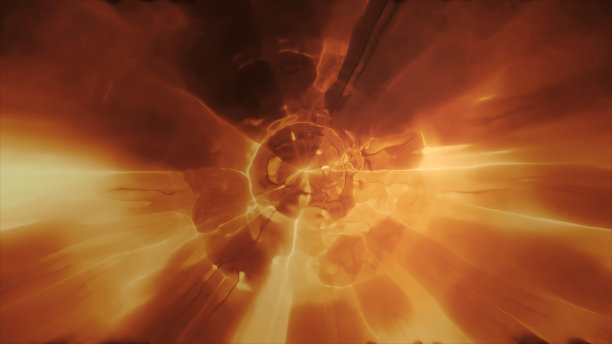 通过时间和空间的虫洞，3D渲染了飞行到另一个维度。明亮、高能量、高科技的隧道图片下载