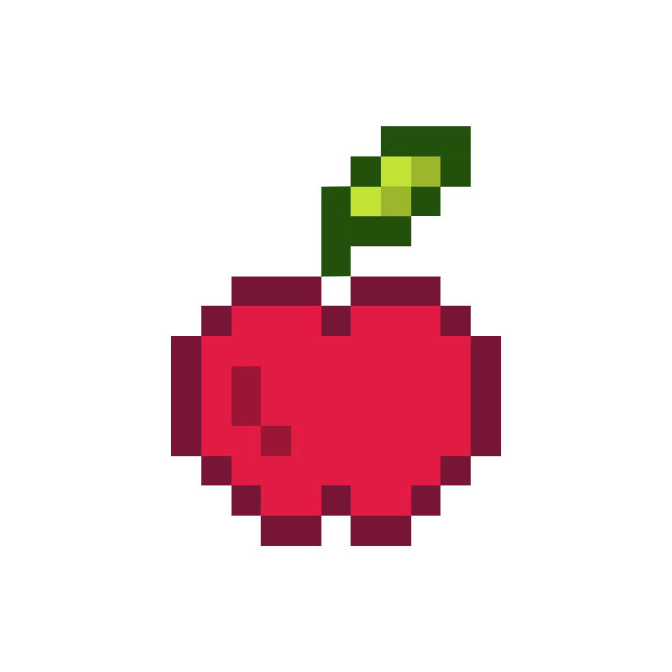 红苹果像素水果图形图片下载