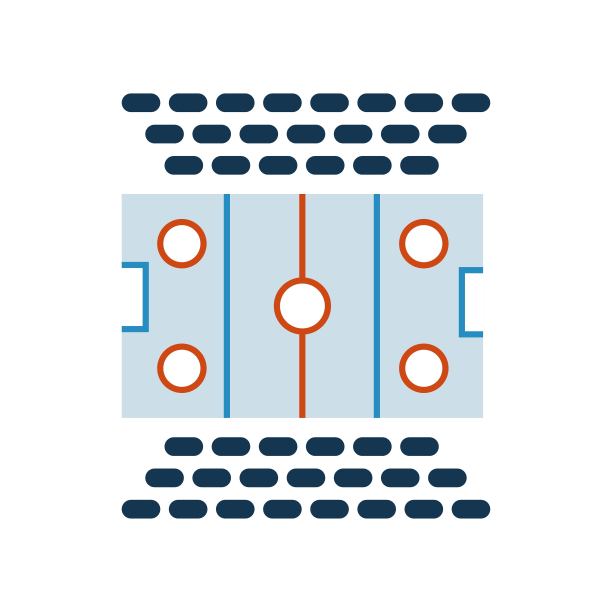 曲棍球球场图标矢量图标。简单元素说明。曲棍球球场符号设计。可用于网络和手机。图片下载