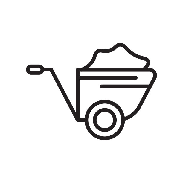 白色背景上手推车图标矢量标志和符号，手推车logo概念，轮廓符号，线性标志图片下载
