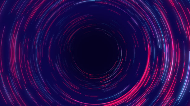 蓝色和红色的抽象圆形径向线背景。数据流。图片下载