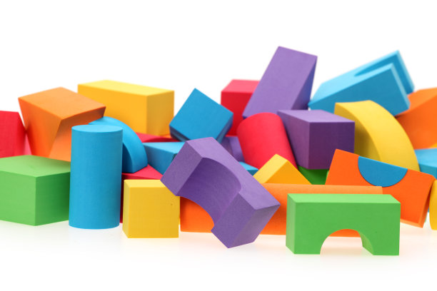 建筑块孤立在白色背景上图片下载