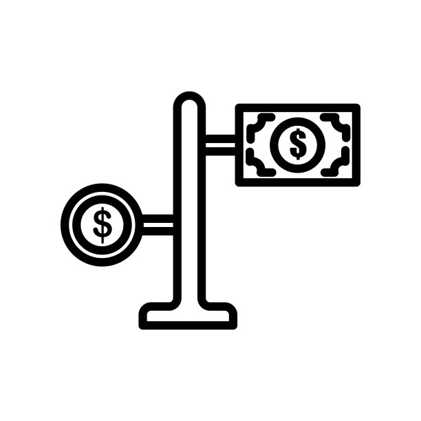 白色背景上的金钱矢量图标图片下载