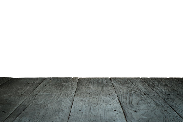 白色背景上孤立的旧木板。图片下载