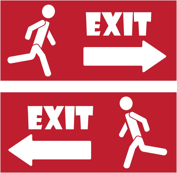 出口标志。向量图片下载