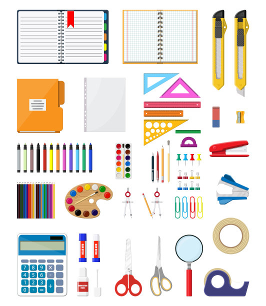 文具设置图标。图片下载