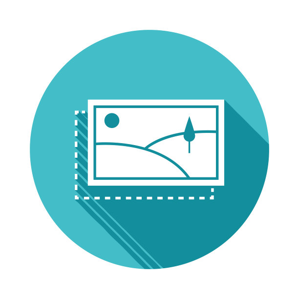 内容放置图标在扁平长阴影风格图片下载