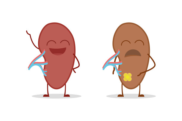 健康和病脾分离在白色背景载体插图图片下载