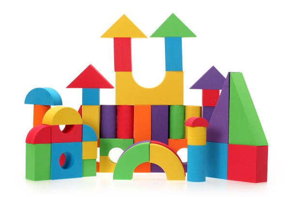 建筑块孤立在白色背景上图片下载