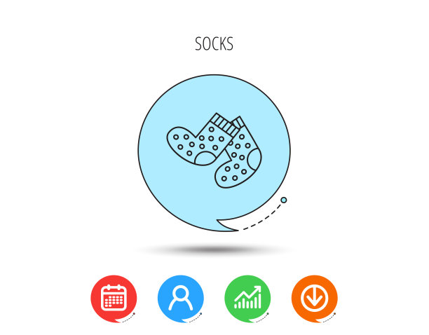 袜子图标。婴儿内衣的迹象。图片下载