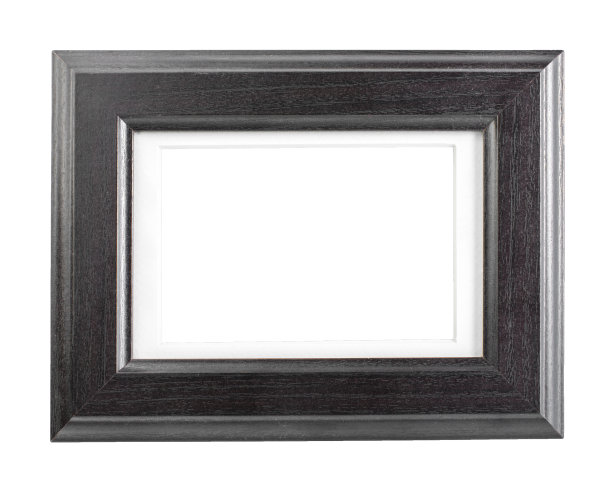 模型的相框与路路通和剪纸帆布孤立在白色的背景图片下载