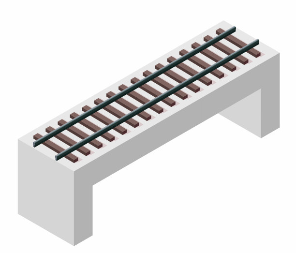 矢量列车桥，等距3d视角，孤立在白色背景图片下载