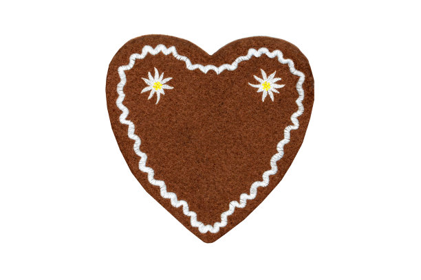 纺织姜饼心形情人节礼物与拷贝空间图片下载