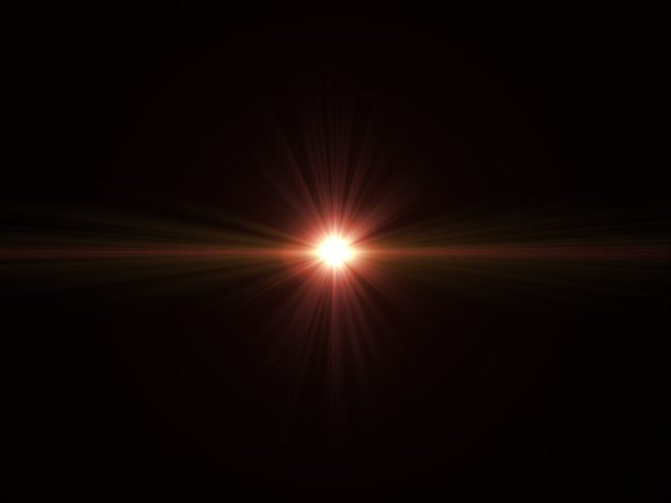 抽象的太阳爆发与数字镜头耀斑光在黑色背景图片下载