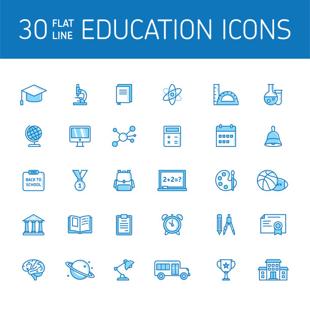 直线矢量图标设置学校教育图片下载