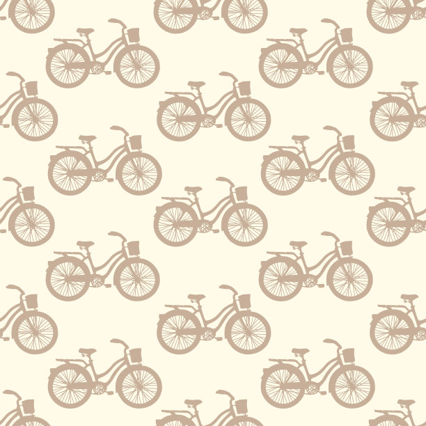 无缝图案与五颜六色的老式自行车图片下载