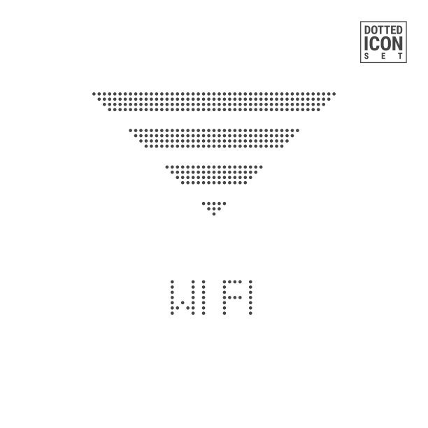 Wi-Fi点图案图标。Wi-Fi虚线图标隔离在白色背景。Wi-Fi矢量图标图片下载