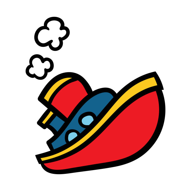 卡通拖船插图图片下载
