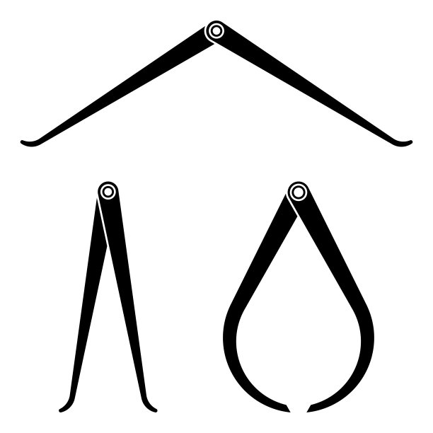 测量工具。内外卡钳。矢量图图片下载