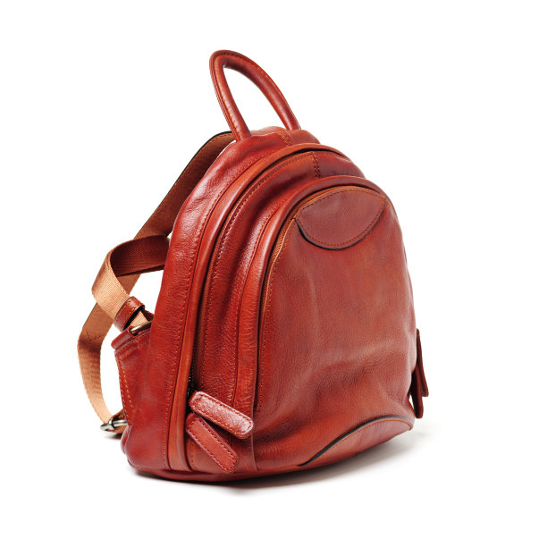 棕色女性皮包孤立在白色背景图片下载