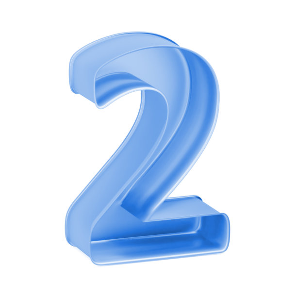 蓝色烤蛋糕盘，曲奇切割机或玩具模具，如数学数字2或2one，白色背景，3D渲染图像图片下载