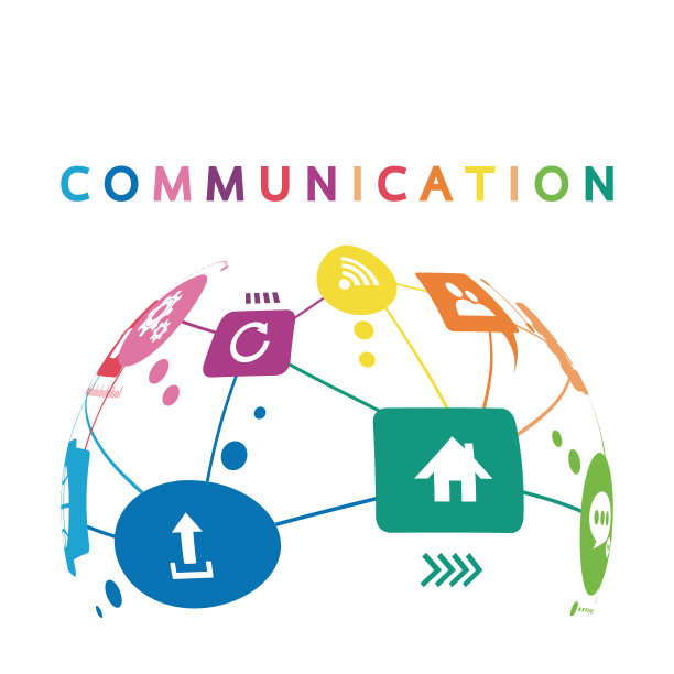 矢量插图的一个通信概念。文字交流用多彩的对话气泡说话图片下载