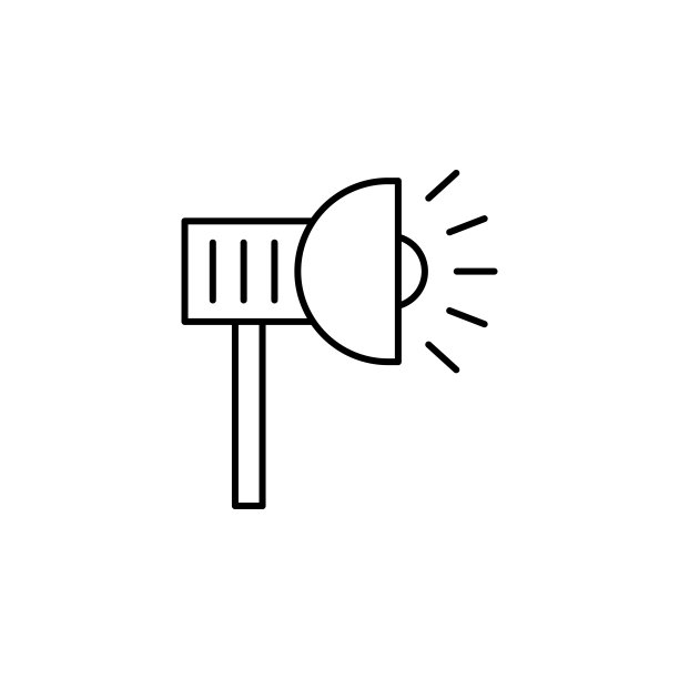 路灯。移动概念和web应用程序的工作照明图标元素。细线路灯可用于网络和手机图片下载