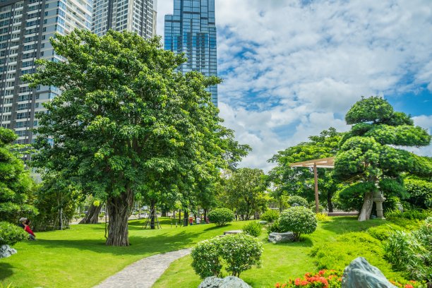 越南西贡新城市项目的花园视图图片下载