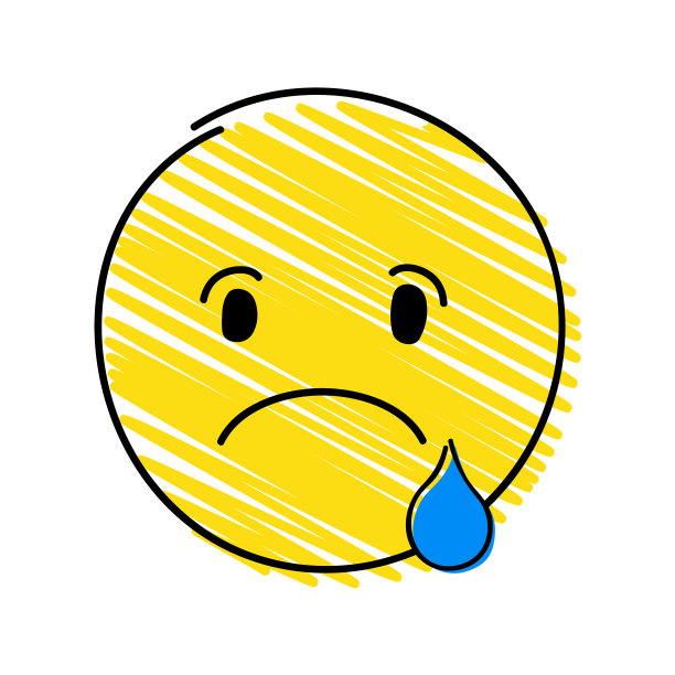 表情符号——悲伤(哭泣)的反应。向量。图片下载